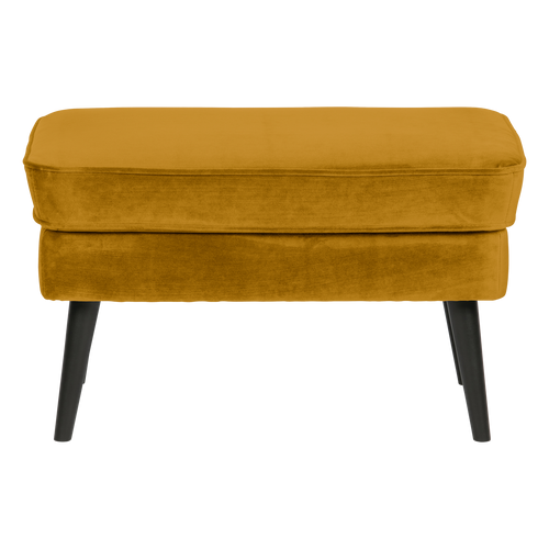 WOOOD hocker Rocco - Velvet - Oker - 47x77x51