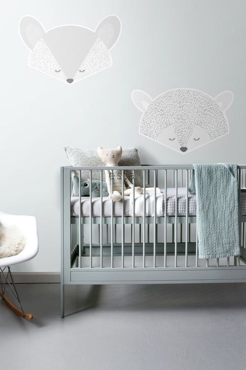 ESTAhome muursticker dierenkoppen lichtgrijs - 70 x 48 cm - 158968