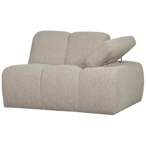 WOOOD 1-zits bank met arm rechts Mojo - Bouclé - Beige - 74x120x97 cm - vtwonen shop