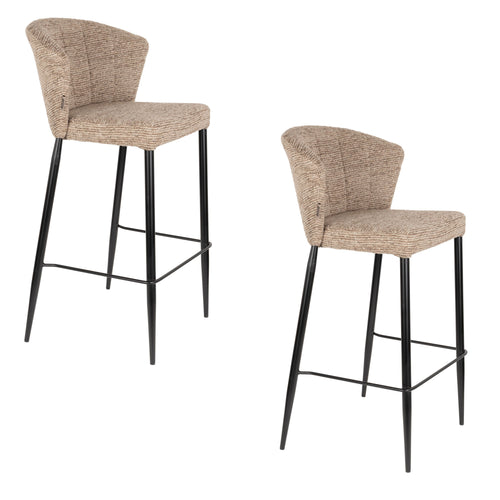 Dutchbone Georgia Barkrukken rugleuning 75 cm Bruin - Set van 2