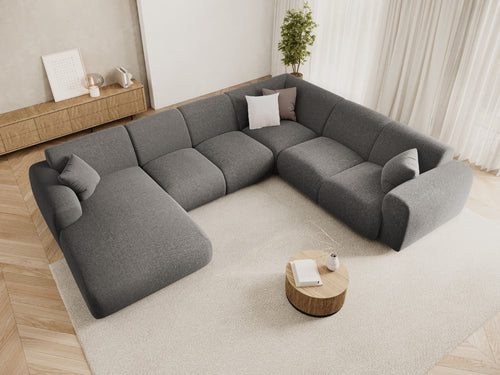 Cosmopolitan Design Panoramische hoekbank rechts Nolio 6-zits, chenille grijs - 252x342x72cm