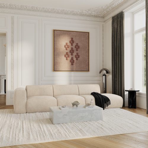 Sia Home - Rechte bank MYRA - Corduroy - Crème - 310cm - vtwonen shop