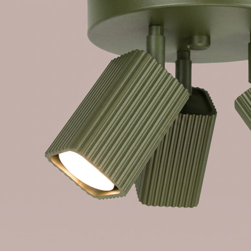 Sollux Lighting Plafondlamp RAYO 3P olijfgroen - 20x20x18cm