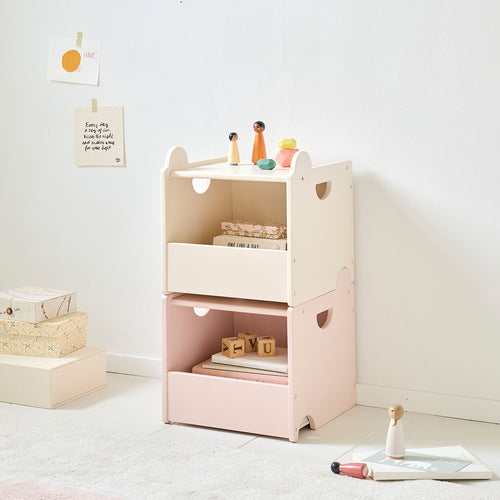 Petite Amélie SET VAN 2 STAPELBARE SPEELGOEDKISTEN - MDF - roze