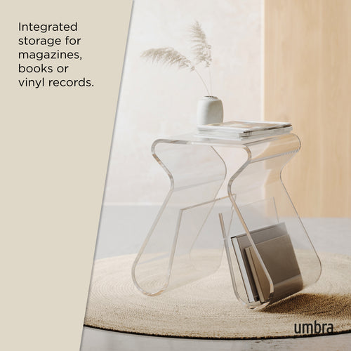 Umbra kruk en tijdschriftenrek Magino - 42 x 29 x 43 cm - Doorzichtig