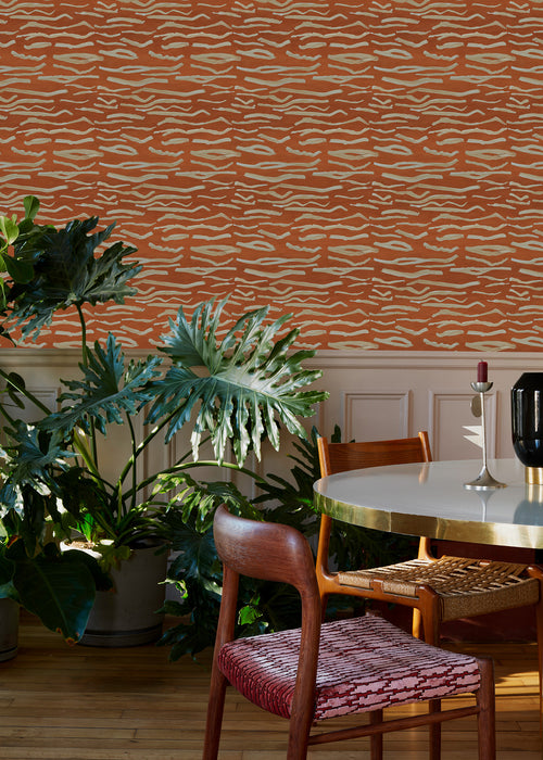 Catchii Behang Animal stripes Rust