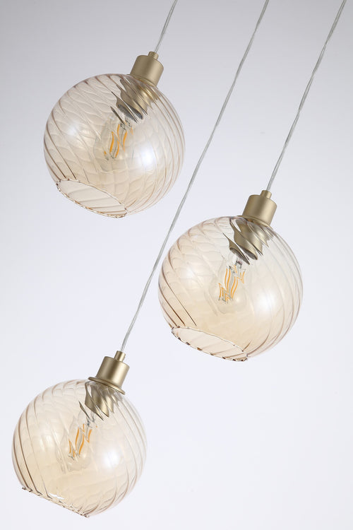 Searchlight hanglamp Radiance - 3 lichts - 46  x 120   cm - goud