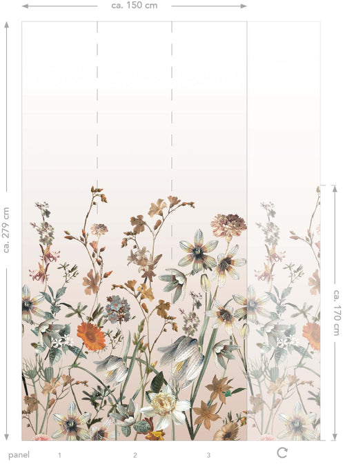 ESTAhome fotobehang veldbloemen multicolor - 150 x 279 cm - 159211 - vtwonen shop