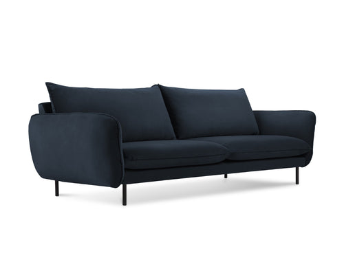 Cosmopolitan Design Bank Vienna 4-zits, flueel, donkerblauw - 92x230x95cm