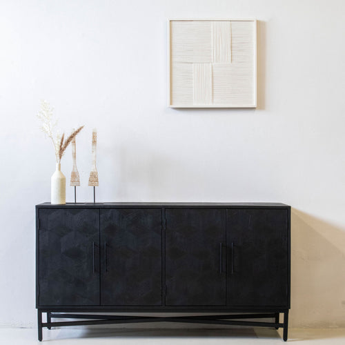 Giga Meubel Dressoir Jazz - Zwart Mangohout - 160x45x85cm