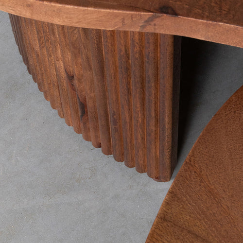 LABEL51 Salontafel Timon - Naturel Mangohout - 100x58x40cm - Set van 2