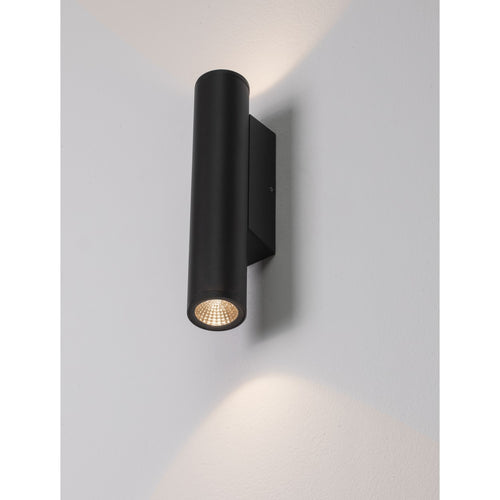 Nova Luce TORRIN Buitenwandlamp met op- en neerwaartse lichtbundel, donker antraciet LED, 6W 460lm, IP65, 2700K