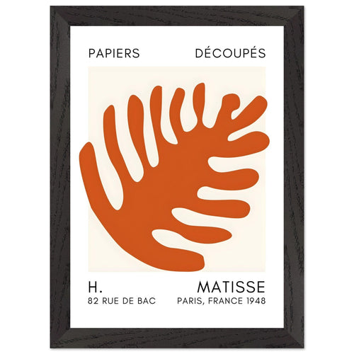 Artfulprints Poster met Lijst Matisse – Coral bloom orange   - A4 21x29.7 cm - Oranje