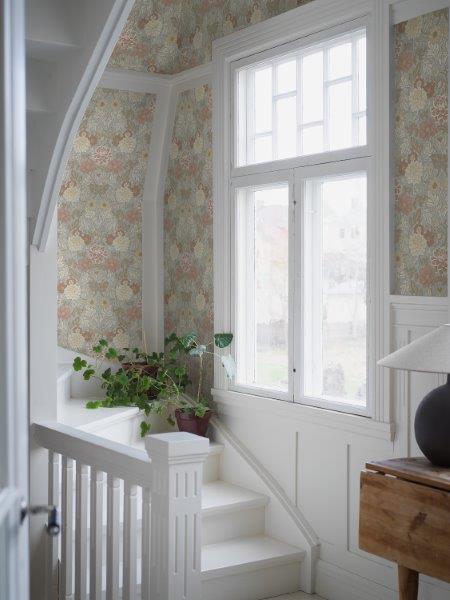 Borastapeter behang vintage bloemen in art nouveau stijl vergrijsd blauw - 53 cm x 10.05 m - 660402 - vtwonen shop