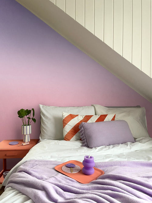 ESTAhome fotobehang kamerhoog dip dye kleurverloop paars en roze - 200 x 279 cm - 159452 - vtwonen shop