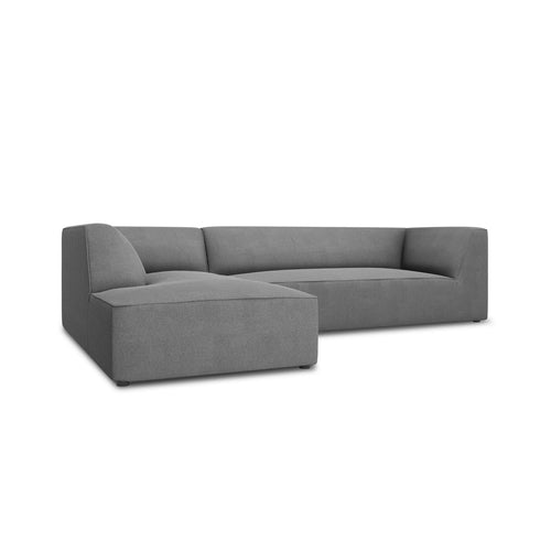 Cosmopolitan Design - Modulaire hoekbank links Siena 4-zits, structurele stof grijs - 180x273x69cm