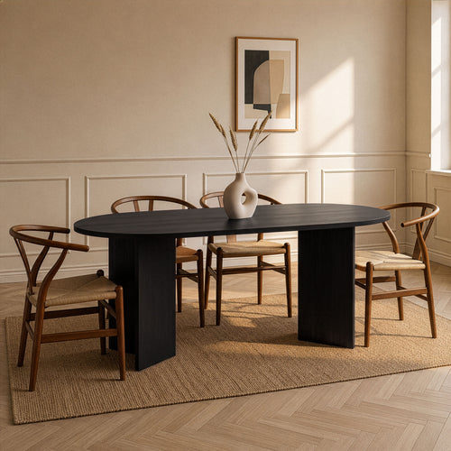 Calicosy - Eettafel met afgeronde randen SABLE - 89,5x180x75 cm