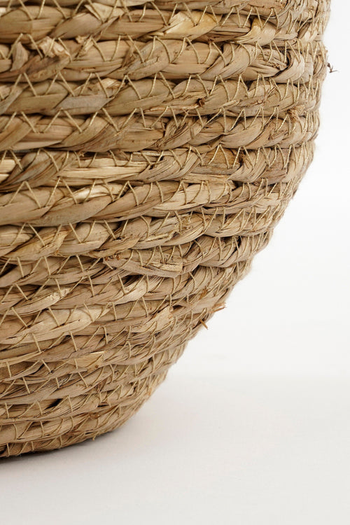 Mica Decorations  Jorck Plantenmand - Set van 3 - H24 x Ø26 cm - Zeegras - Blauw, Bruin - vtwonen shop