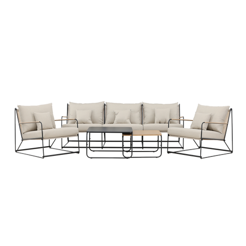 Nest outdoor Paolo 4 delige tuin loungeset beige/zwart
