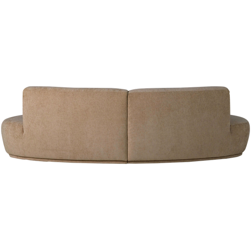 WOOOD half ronde bank 4-zits Batavier - Polyester - Velvet Lichtbruin - 74x254x122