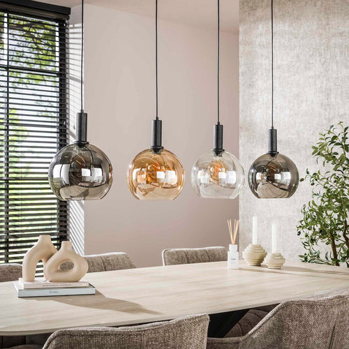 Giga Meubel Hanglamp Sfera Tricolore - Zwart Metaal - 4-Lichts - 25x135x150cm