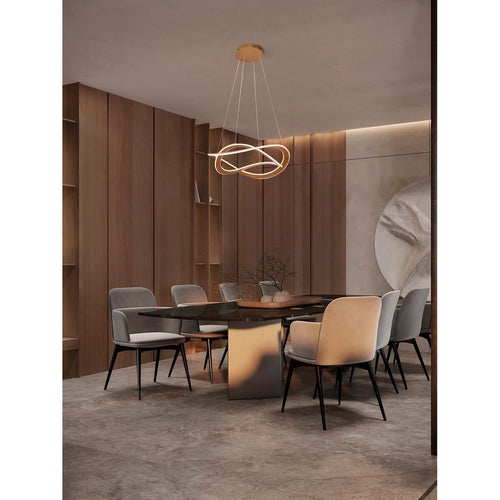 Nova Luce CELESTIA Geïntegreerde LED-hanglamp voor plafond, messing goud, Triac dimbaar, 87W, 3141lm, 3000K