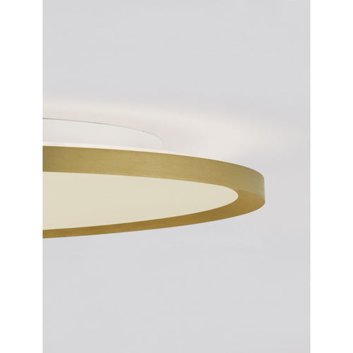 Nova Luce AOTON Geïntegreerde LED-plafondlamp, halfverzonken, geborsteld goud, Triac dimbaar, 55W, 4661lm, 2700-3000K kleurtemperatuur.