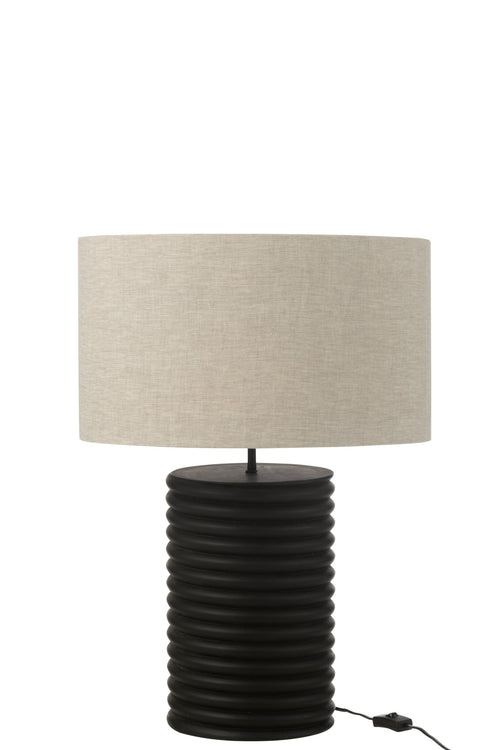 J-Line lamp Schroefdraad Wijd Ailanthus - hout - zwart/grijs