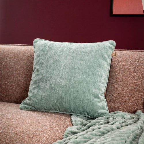 LEWY - sierkussen 45x45 cm - glansvelours - Jadeite - groen