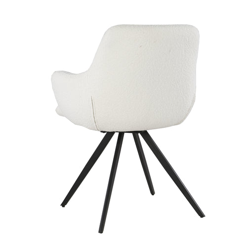 Livingfurn eetkamerstoel Doreen - boucle - wit - 2 stuks - vtwonen shop