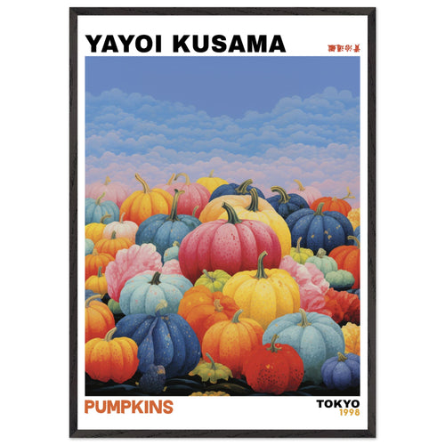 Artfulprints Poster met Lijst Yayoi Kusama - Pumpkins   - 70x100 cm - Meerkleurig
