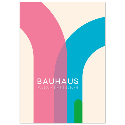 Artfulprints  Bauhaus - Blue arches   poster A4 21x29.7 cm - vtwonen shop