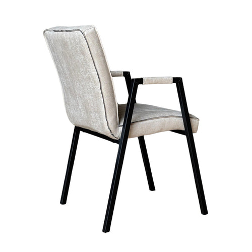 Starfurn Eetkamerstoel Tivoli - Beige Leer - Incl. Armleuning - Set van 2