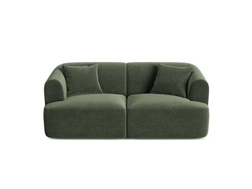 Cosmopolitan Design Modulaire bank Campi 2-zits, flueel groente - 90x180x70cm