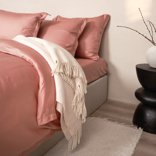 Coco & Cici - Tencel Sateen Dekbedovertrek 200 x 220 cm - 2 Persoons Beddengoed - Terra Roze - Lyocell - Hypoallergeen & Extra Zacht - 2 Kussenslopen