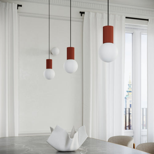 Sollux Lighting Hanglamp HALO 1 rood ochra - 12x12x120cm