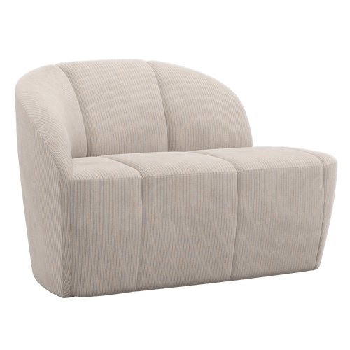 WOOOD 2-zits bankje links Mojo - Ribstof - Ecru - 73x112x77