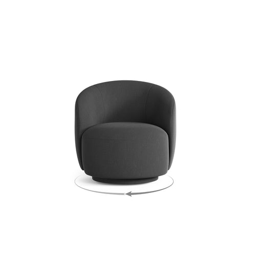 Cosmopolitan Design - Draaistoel Savona structurele stof antraciet - 72.5x69x70.5cm