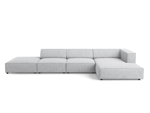 Cosmopolitan Design rechter hoekbank Arendal 5-zits, chenille met ribbeleffect, lichtgrijs - 166x341x70cm