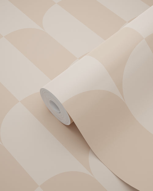 ESTAhome behang art deco bogen poederroze - 50 x 900 cm - 139988 - vtwonen shop