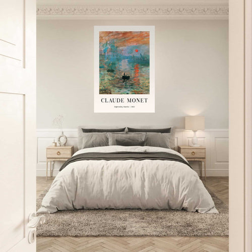 Artfulprints Poster met Lijst Claude Monet - Impression sunrise   - 70x100 cm - Meerkleurig