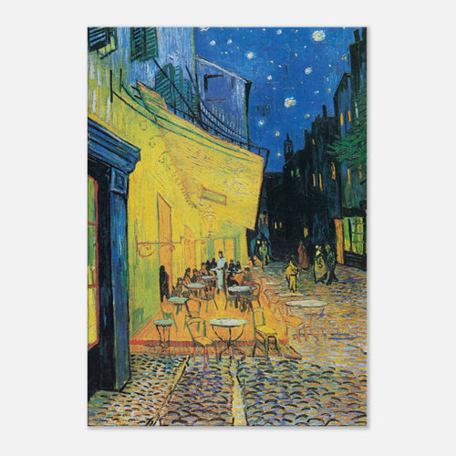 Artfulprints Canvas Vincent van Gogh – Caféterras bij nacht canvas - 60x90 cm - Geel