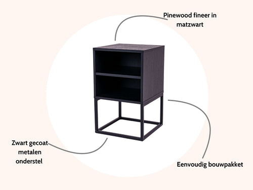 MaximaVida nachtkastje Chicago 40 x 40 x 65 cm - 2 stuks - vtwonen shop