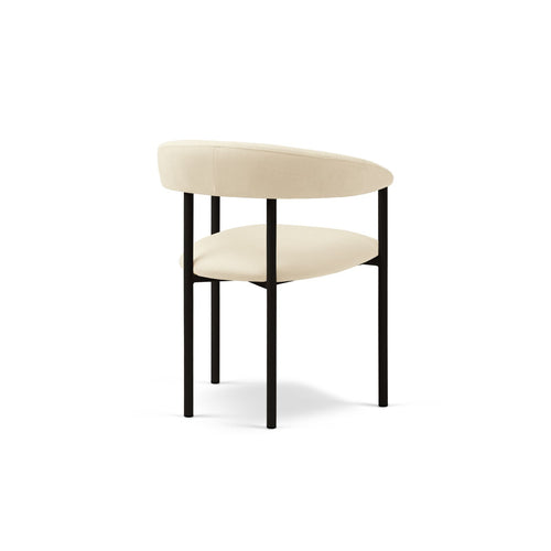 Set van 2 fluwelen stoelen Lea flueel ivoor - 53.5x56.5x74cm