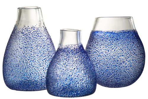 J-Line windlicht Santorini - glas - blauw - vtwonen shop