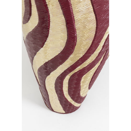 Kare Design Vaas zebraprint bordeauxrood en goud 92cm