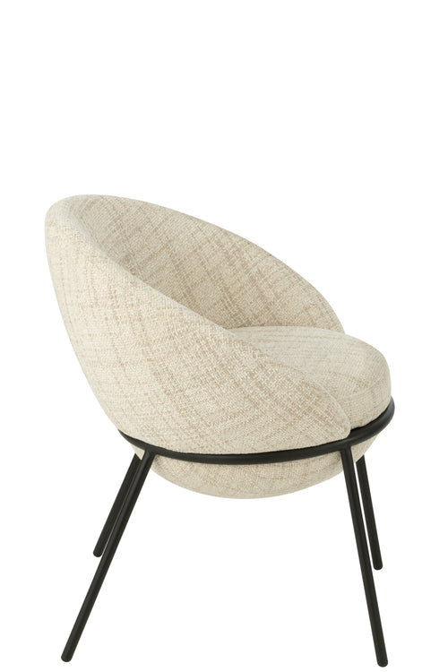 J-Line stoel - ijzer - beige/zwart - vtwonen shop