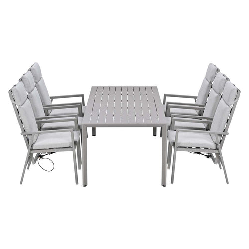 Garden Impressions Tuinset Kasper 7-delig - tuintafel 220x93 cm taupe