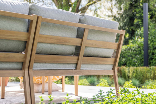 Sardinia lounge-diningset - aluminium met houtlook - 7-persoons - vtwonen shop