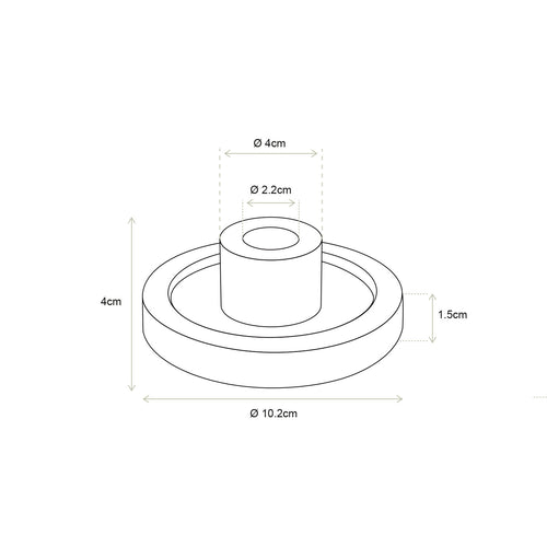vtwonen Kandelaar marmer - Bruin - 10.2x4cm - set van 2 - vtwonen shop